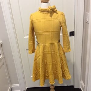 Girls yellow Janie and Jack knit dress size 12
